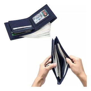 Foto 3 | Foto 3 | Cartera Billetera Belug De Cuero Con Múltiples Tarjetas Hombre Azul Marino Con Cafe Oscuro