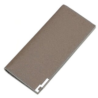 Foto 1 | Foto 1 | Billetera Huoguo Para Hombre Larga Con Múltiples Tarjetas Piel Caqui De Grano Cruzado - Venta Internacional.
