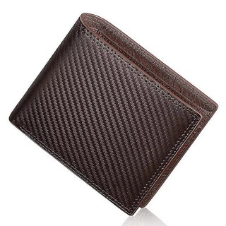 Foto 1 | Foto 1 | Tarjetero Huoguo Piel De Fibra De Carbono Para Hombre Marrón - Venta Internacional.