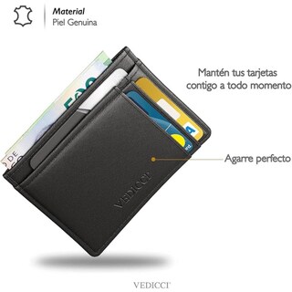Foto 3 | Foto 3 | Vedicci Cartera De Piel Lisa Color Negro Para Hombre/tarjetero