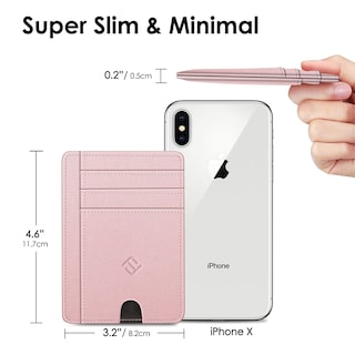 Foto 7 | Foto 7 | Tarjetero Fintie Slim Minimalista con Bloqueo Rfid Oro Rosa - Venta Internacional