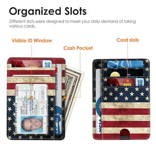 Foto 4 | Foto 4 | Tarjetero Fintie Slim Minimalista con Bloqueo Rfid Bandera de EE. UU. - Venta Internacional