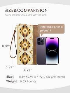 Foto 2 | Foto 2 | Cartera Cluci Para Mujer, Grande, De Piel, Con Bloqueo Rfid, Color Beige Bohemio - Venta Internacional.