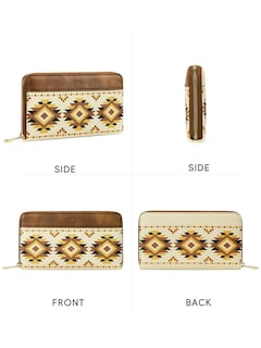Foto 6 | Foto 6 | Cartera Cluci Para Mujer, Grande, De Piel, Con Bloqueo Rfid, Color Beige Bohemio - Venta Internacional.