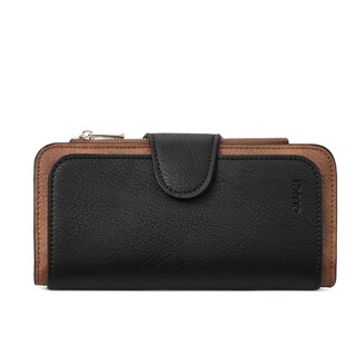 Foto 6 | Foto 6 | Billetera Cluci De Piel Para Mujer Con Bloqueo Rfid, Triple Pliegue, Negro/marrón - Venta Internacional.
