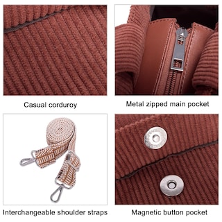 Foto 4 | Foto 4 | Bolso De Hombro Cluci Corduroy A La Moda Para Mujer - Venta Internacional.