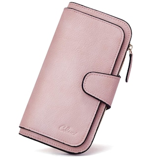 Foto 1 | Foto 1 | Billetera Cluci De Piel Para Mujer Con Bloqueo Rfid, Triple Pliegue, Rosa - Venta Internacional.