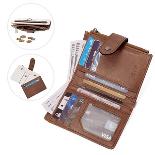 Foto 4 | Foto 4 | Tarjetero Plegable Pequeño De Piel Wallet Cluci Para Mujer - Venta Internacional.