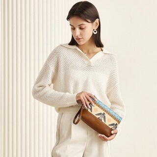 Foto 2 | Foto 2 | Bolso De Mano Wallet Cluci De Piel De Gran Capacidad Para Mujer - Venta Internacional.