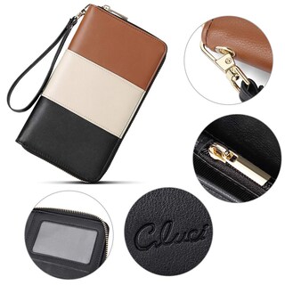 Foto 5 | Foto 5 | Cartera Cluci Para Mujer, Grande, De Piel, Con Bloqueo Rfid, Color Negro - Venta Internacional.