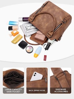 Foto 4 | Foto 4 | Bolso Holgado Cluci De Piel Vegana Grande Para Mujer Con Correa - Venta Internacional.