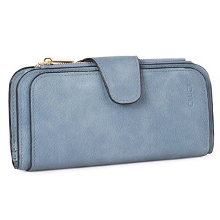 Foto 6 | Foto 6 | Billetera Cluci De Piel Para Mujer Con Bloqueo Rfid, Triple Pliegue, Azul - Venta Internacional.