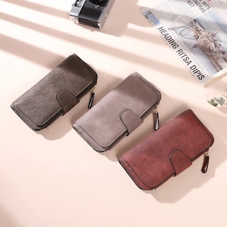 Foto 6 | Foto 6 | Billetera Cluci de Piel con Bloqueo RFID Triple color Rojo Vino para Mujer - Venta Internacional