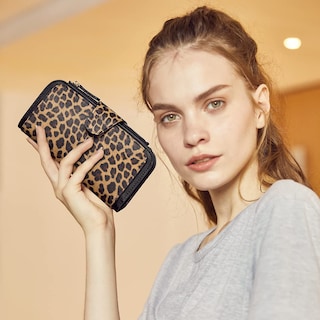Foto 2 | Foto 2 | Tarjetero Triple Wallet Cluci De Piel Con Bloqueo Rfid Para Mujer - Venta Internacional.