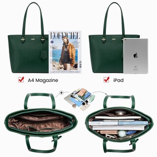 Foto 4 | Foto 4 | Juego De Bolsos Lovevook De 3 Piezas De Cuero Sintético Verde Oscuro - Venta Internacional.