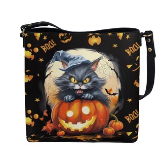 Foto 2 | Foto 2 | Bolso Tipo Bombonera Hugs Idea Halloween De Piel De Gato Negra Para Mujer - Venta Internacional.