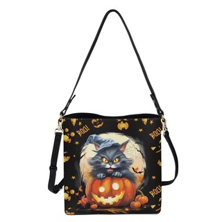 Foto 3 | Foto 3 | Bolso Tipo Bombonera Hugs Idea Halloween De Piel De Gato Negra Para Mujer - Venta Internacional.