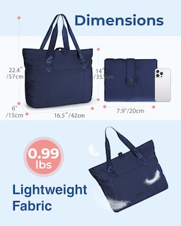 Foto 3 | Foto 3 | Bolsa Bagsmart Para Mujer Plegable Con Cremallera, 20 L, Azul Marino - Venta Internacional.