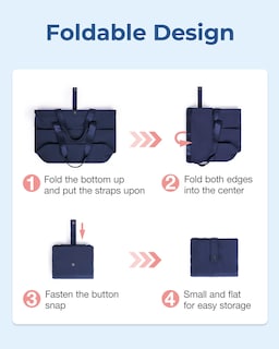 Foto 4 | Foto 4 | Bolsa Bagsmart Para Mujer Plegable Con Cremallera, 20 L, Azul Marino - Venta Internacional.