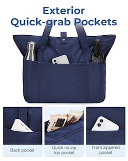 Foto 6 | Foto 6 | Bolsa Bagsmart Para Mujer Plegable Con Cremallera, 20 L, Azul Marino - Venta Internacional.