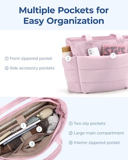 Foto 3 | Foto 3 | Bolsa De Mano Bagsmart Lightweight Puffy Para Mujer, 20 L (rosa) - Venta Internacional.