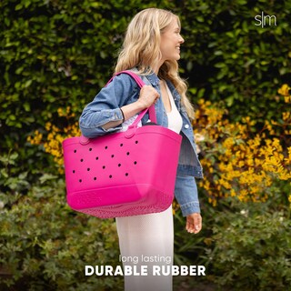 Foto 4 | Foto 4 | Bolsa De Playa Simple Modern Getaway De Terciopelo Rosa Impermeable - Venta Internacional.