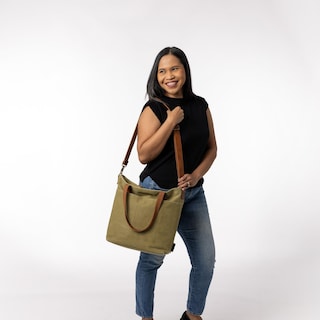 Foto 4 | Foto 4 | Bolsa Sencilla, Moderna, Mediana, De Lona Verde Oliva Para Botellas De Agua - Venta Internacional.