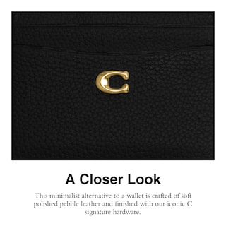 Foto 4 | Foto 4 | Tarjetero Coach Polished Pebble Leather Essential Black - Venta Internacional.