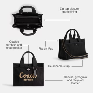 Foto 3 | Foto 3 | Bolsa Coach Cargo Tote 26 De Lona Negra Y Piel Reciclada - Venta Internacional.