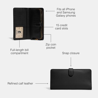 Foto 3 | Foto 3 | Cartera Coach Essential Slim De Piel Negra Para Mujer - Venta Internacional.