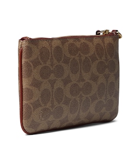 Foto 2 | Foto 2 | Lienzo Revestido Con Bloques De Color De Wristlet Coach, Característico, Talla Pequeña, Color Tostado - Venta Internacional.