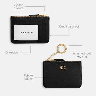 Foto 3 | Foto 3 | Tarjetero Coach Essential Mini Id De Piel Granulada Negra Pulida - Venta Internacional.