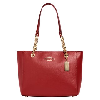 Foto 1 | Foto 1 | Bolso De Mano Coach Cammie Chain, Piel Granulada Refinada De Color Rojo Manzana - Venta Internacional.
