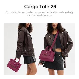 Foto 2 | Foto 2 | Bolsa Coach Cargo Tote 26, Tela Y Piel, Color Rosa, Para Mujer - Venta Internacional.