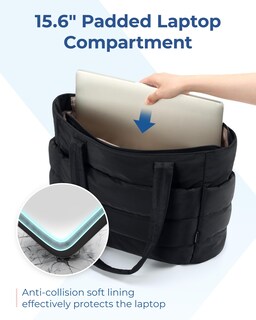 Foto 7 | Foto 7 | Bolso De Mano Bagsmart, Ligero Y Acolchado, Con Compartimentos Para Mujer - Venta Internacional.