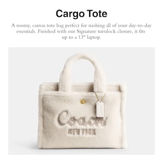 Foto 2 | Foto 2 | Bolso De Mano Coach Cargo B4/chalk Para Mujer De Lona Y Piel De Oveja - Venta Internacional.