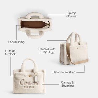 Foto 3 | Foto 3 | Bolso De Mano Coach Cargo B4/chalk Para Mujer De Lona Y Piel De Oveja - Venta Internacional.