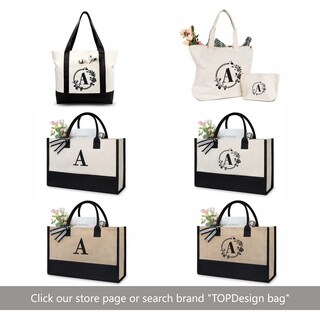 Foto 6 | Foto 6 | Bolso De Mano Topdesign Con Iniciales De Yute/lona Para Mujer - Venta Internacional.