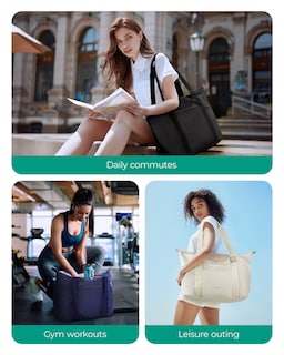 Foto 2 | Foto 2 | Bolsa De Mano Bagsmart, Plegable, Con Compartimentos Y Cierre, Color Negro - Venta Internacional.