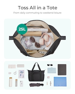 Foto 3 | Foto 3 | Bolsa De Mano Bagsmart, Plegable, Con Compartimentos Y Cierre, Color Negro - Venta Internacional.