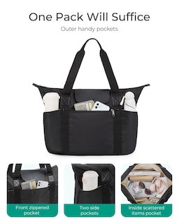 Foto 4 | Foto 4 | Bolsa De Mano Bagsmart, Plegable, Con Compartimentos Y Cierre, Color Negro - Venta Internacional.