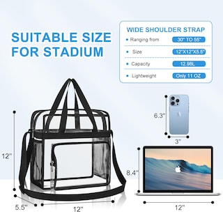 Foto 2 | Foto 2 | Bolsa Transparente Busuw Para Eventos En Estadios, 30 X 30 X 15 Cm (negra) - Venta Internacional.