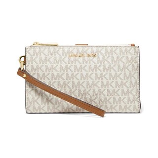 Foto 1 | Foto 1 | Wristlet Michael Kors Jet Set De Lona Marrón Con Doble Cremallera - Venta Internacional.