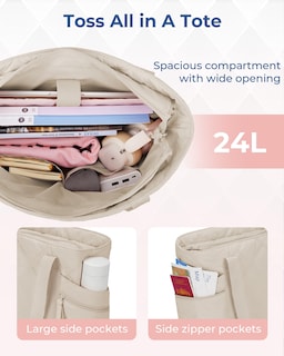 Foto 2 | Foto 2 | Bolsa Bagsmart Puffer Carry On Para Mujer, Color Beige, 24 L - Venta Internacional.