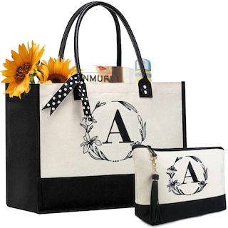 Foto 1 | Foto 1 | Bolsa De Lona Con Iniciales De Beegreen Para Mujer, Regalo Del Día De La Madre - Venta Internacional.