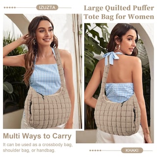 Foto 5 | Foto 5 | Bolso De Mano Izuzta, Acolchado, Grande, De Nailon Hinchado, Para Mujer - Venta Internacional.