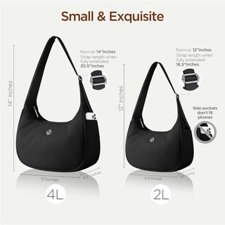 Foto 3 | Foto 3 | Bolso De Hombro Babysun Mini Para Mujer, Nailon, Forma De Media Luna, 2 Litros, Negro - Venta Internacional.