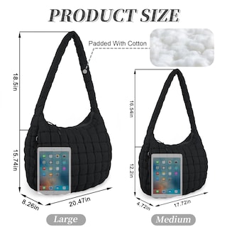 Foto 2 | Foto 2 | Bolsa Izuzta, Acolchada, Grande, Acolchada, Ligera, De Nailon Negro - Venta Internacional.