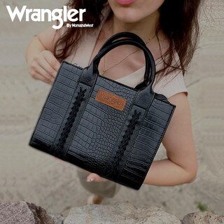 Foto 3 | Foto 3 | Bolso De Mano Montana West Wrangler Para Mujer, Estampado De Cocodrilo Negro - Venta Internacional.