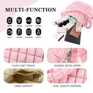 Foto 3 | Foto 3 | Bandolera Iqimott, Acolchada, Acolchada, De Nailon, Color Rosa Burbuja - Venta Internacional.
